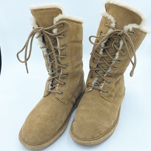 BearPaw Lace up Fur Boots, SZ 9